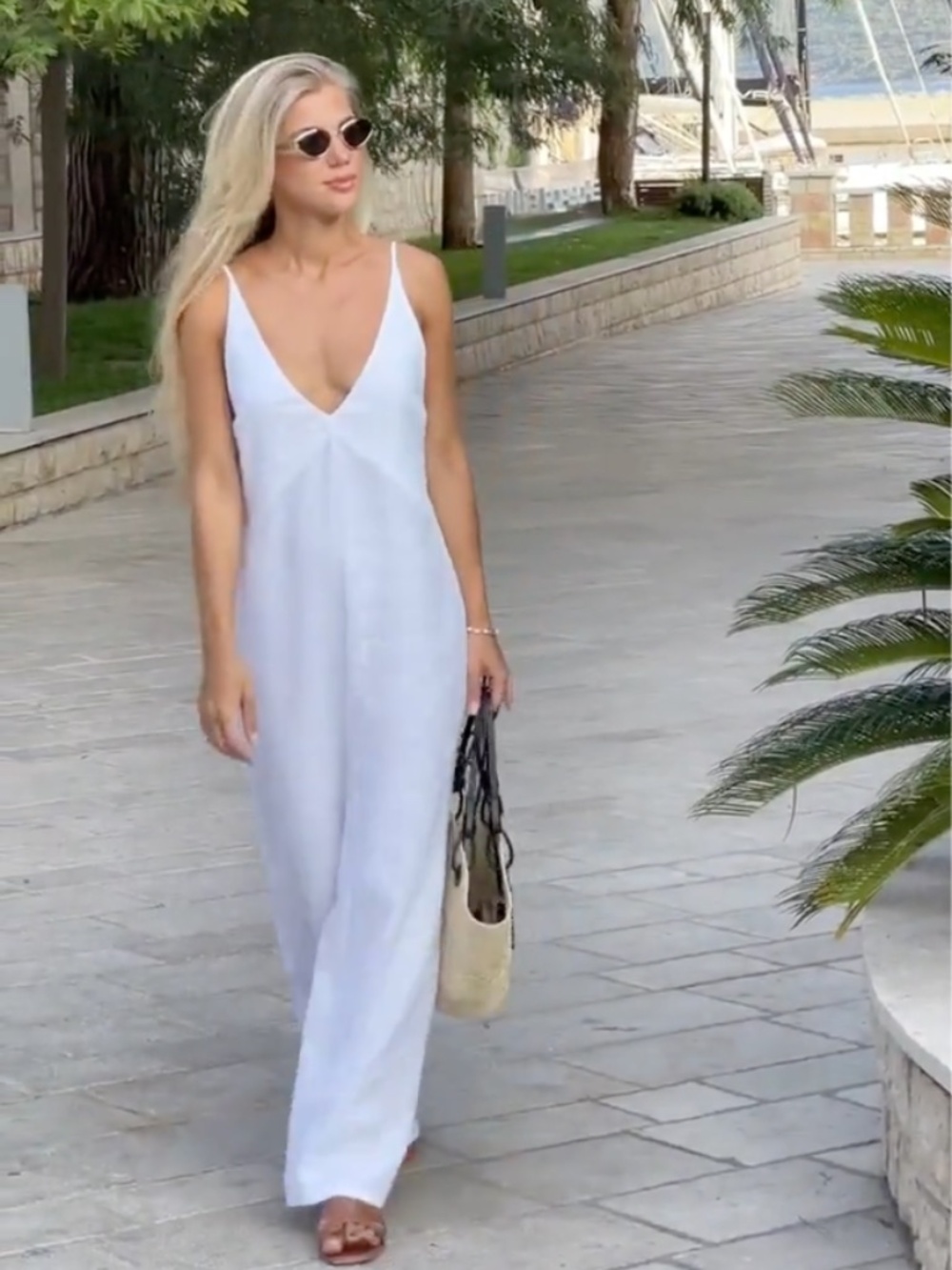 Silver Grey Linen Slip Dress Deep V Neck, Handmade Linenwear from ETSY XS